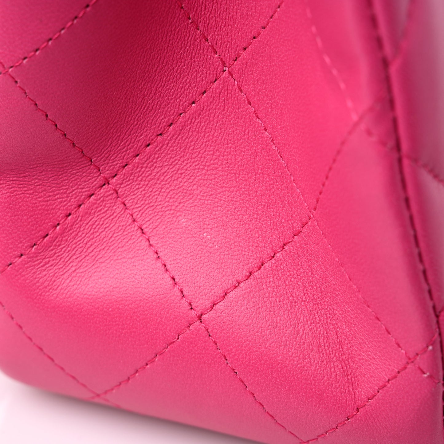 Lambskin Quilted Jumbo Double Flap Dark Pink