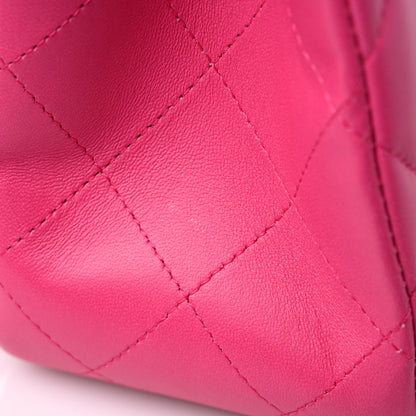 Chanel Lambskin Quilted Jumbo Double Flap Dark Pink 13 of 13