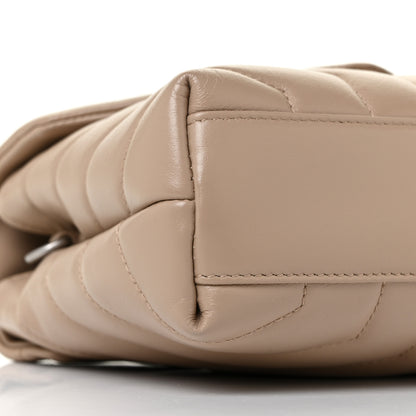 Saint Laurent Calfskin Y Quilted Monogram Toy Loulou Crossbody Bag Dark Beige 7 of 8