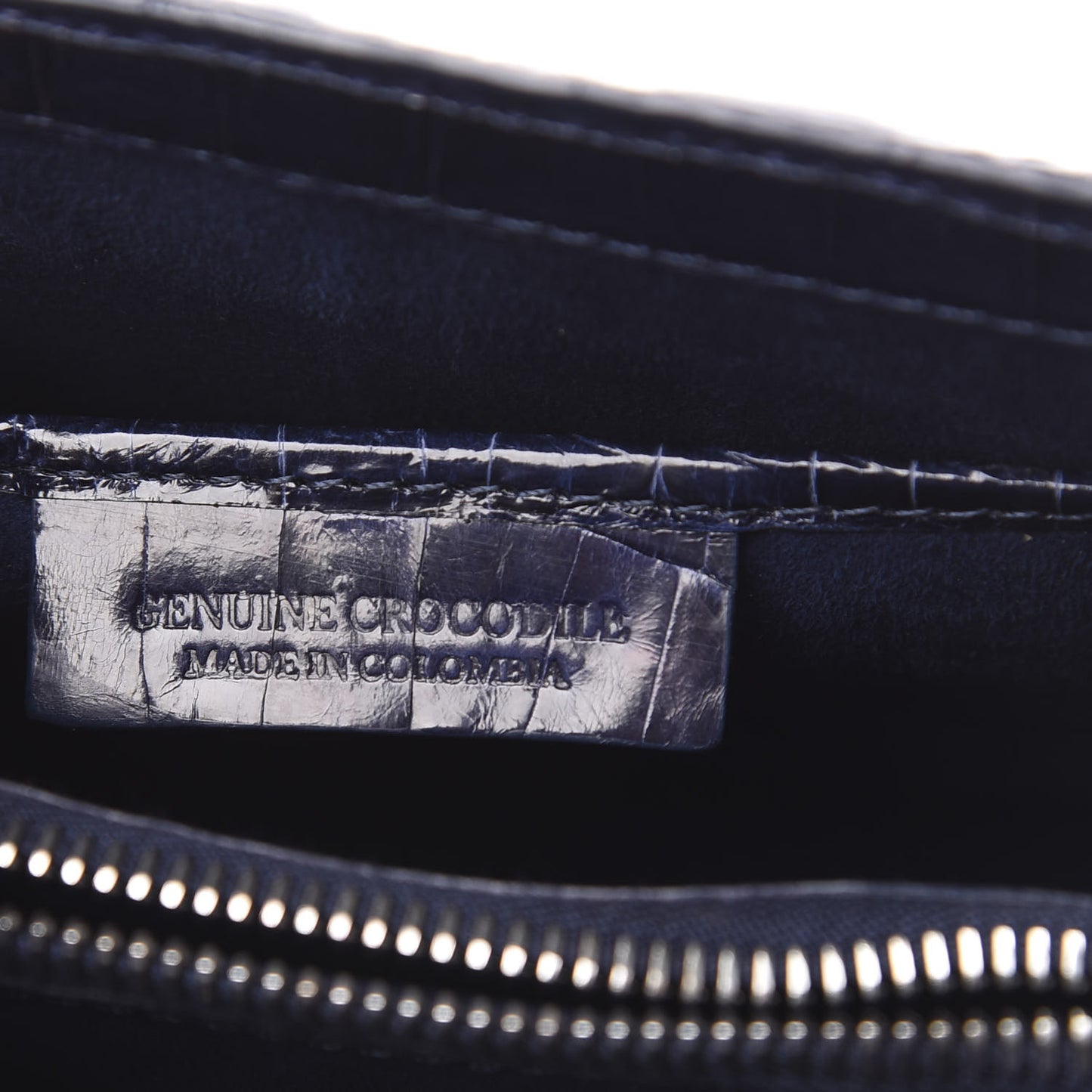 Crocodile Linen Mini Lily Top Handle Bag Blue