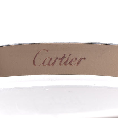 Cartier 18K White Gold Calfskin 3 Motif LOVE Bracelet Black 6 of 6