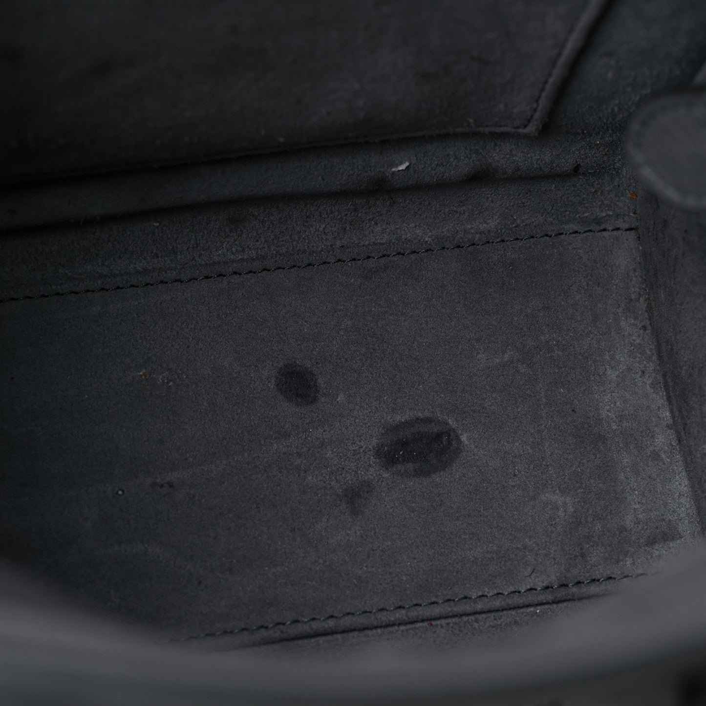 Drummed Calfskin Nano Luggage Kohl