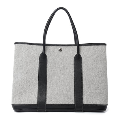 Hermes Buffle Skipper Toile Garden Party 36 MM Tote Black 1 of 12