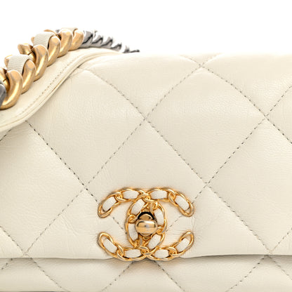 Chanel Goatskin Quilted Chanel 19 Waist Bag White 8 of 11