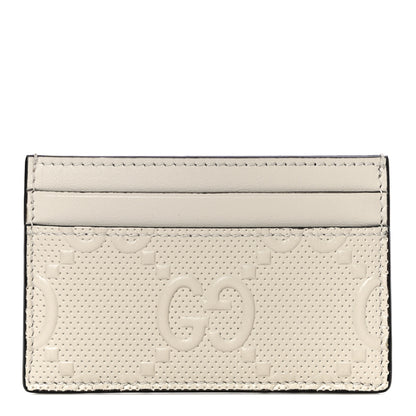 Gucci Calfskin GG Tennis Embossed Card Holder Mystic White 1 of 10