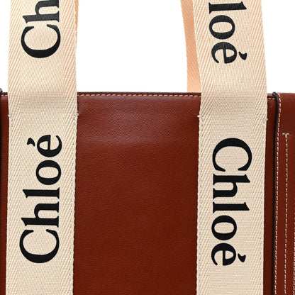 Chloe Calfskin Medium Woody Ribbon Tote Sepia Brown 8 of 10