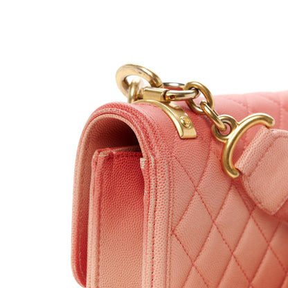 Chanel Caviar Quilted Medium Sunset On The Sea Flap Coral 12 of 12