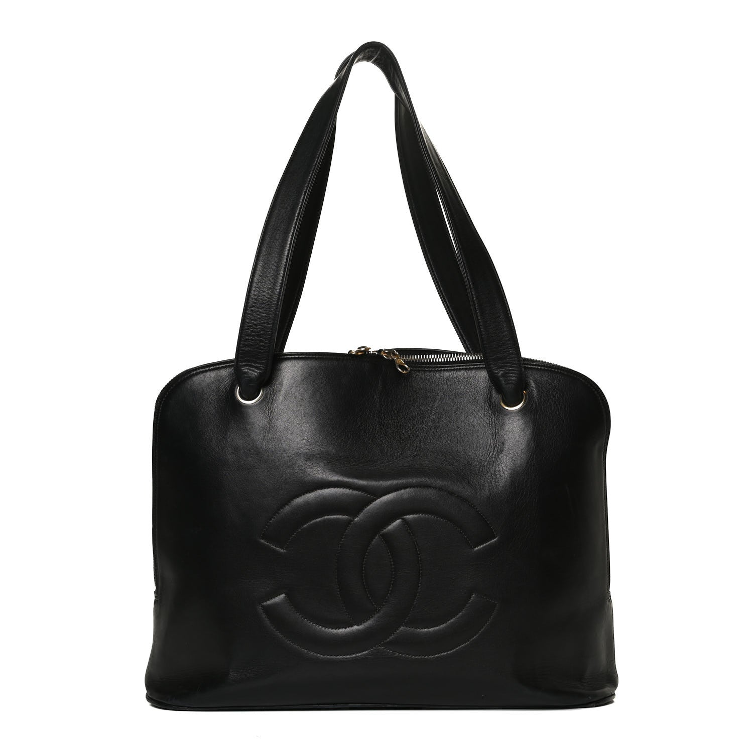 Chanel Lambskin CC Stitched Tote Black 2 of 36
