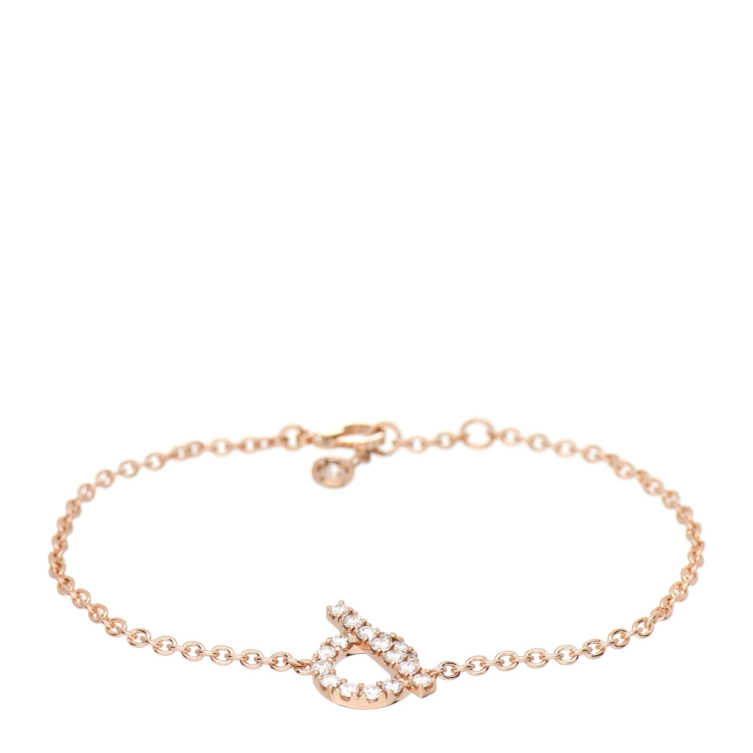 Hermes 18K Rose Gold Diamond Finesse Bracelet ST 1 of 5