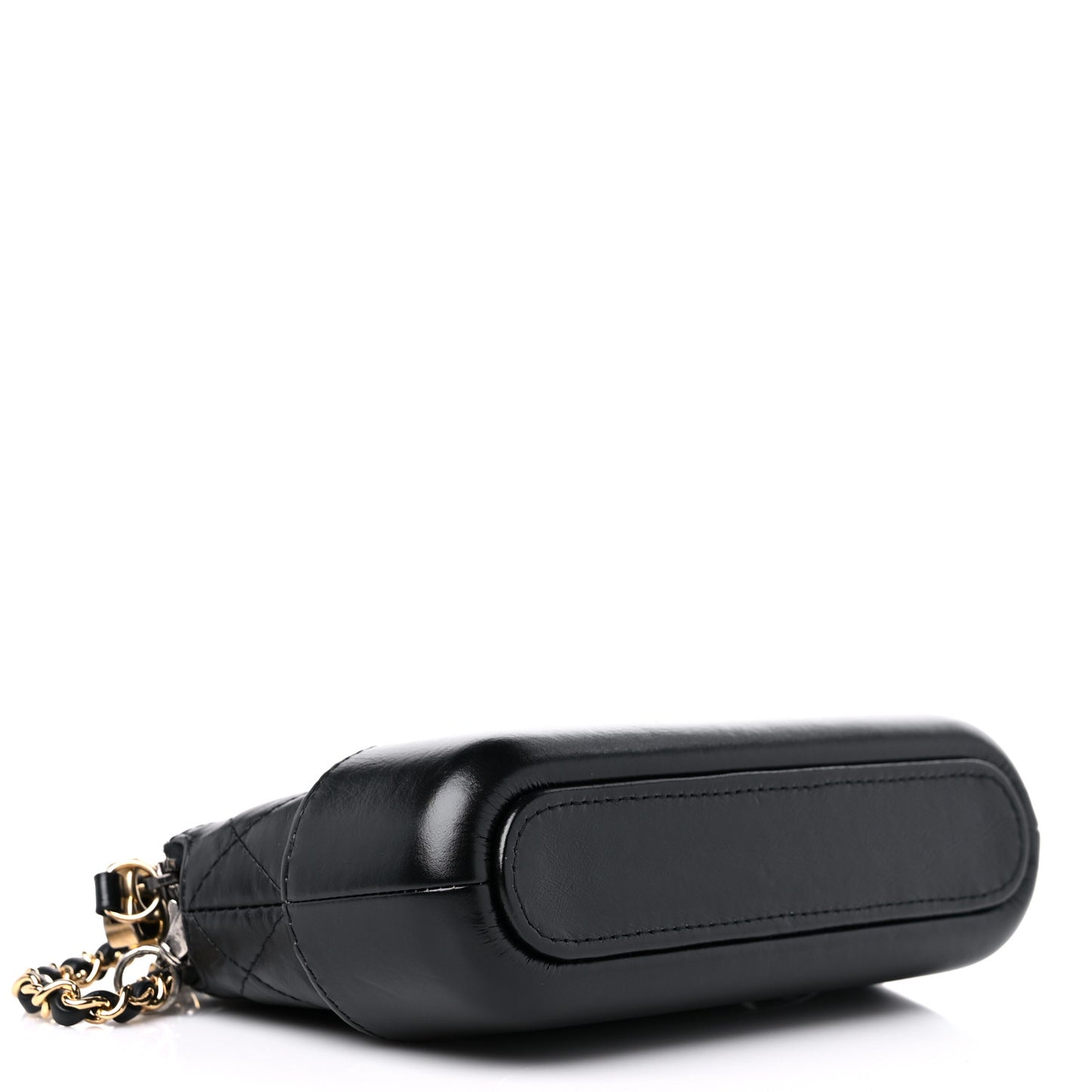 Aged Calfskin Quilted Small Gabrielle Clutch With Chain Black