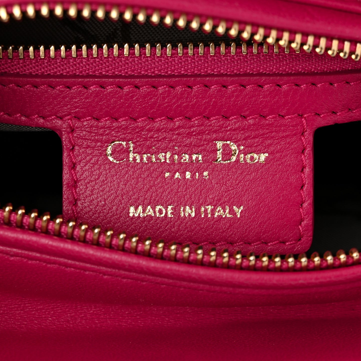 Lambskin Cannage Medium Lady Dior Fuchsia