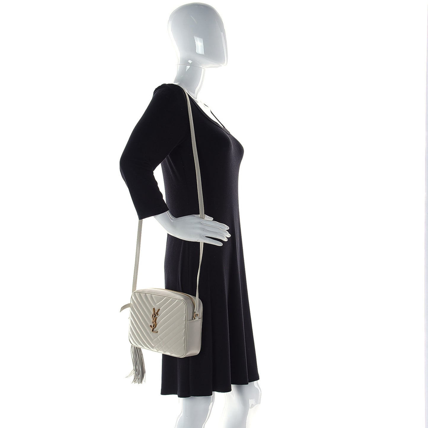 Calfskin Matelasse Monogram Lou Camera Bag Crema Soft