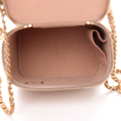 Chanel Calfskin Quilted Mini Perfect Fit Vanity Case With Chain Beige 5 of 9