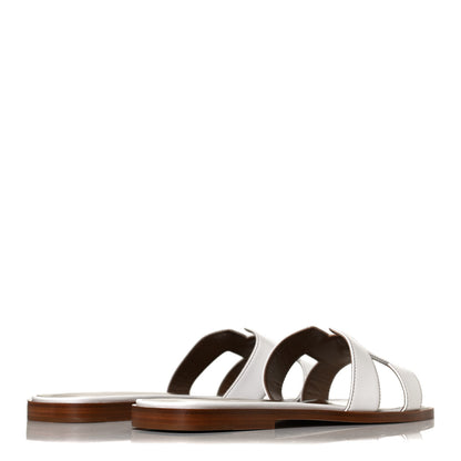 Hermes Box Calfskin Oran Sandals 40.5 White 4 of 10