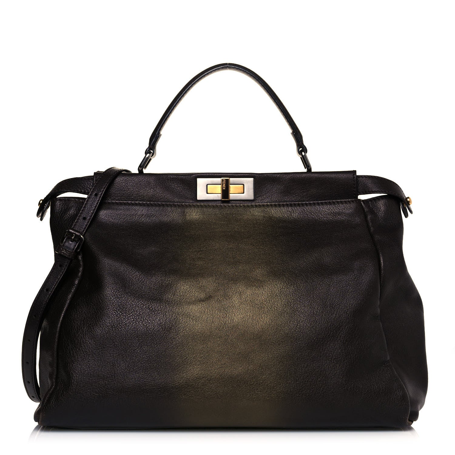 Fendi Goatskin Zucca Ombre Large Peekaboo Iconic Satchel Moro Gold Tobacco 1 of 11