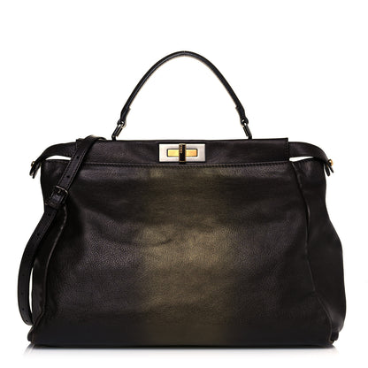 Fendi Goatskin Zucca Ombre Large Peekaboo Iconic Satchel Moro Gold Tobacco 1 of 11
