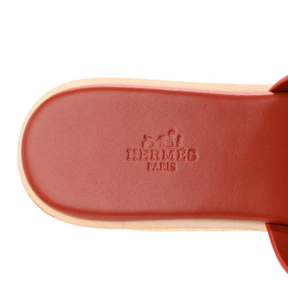 Hermes Suede Goatskin Cork Eze 30 Sandals 39 Orange Brulee 7 of 9