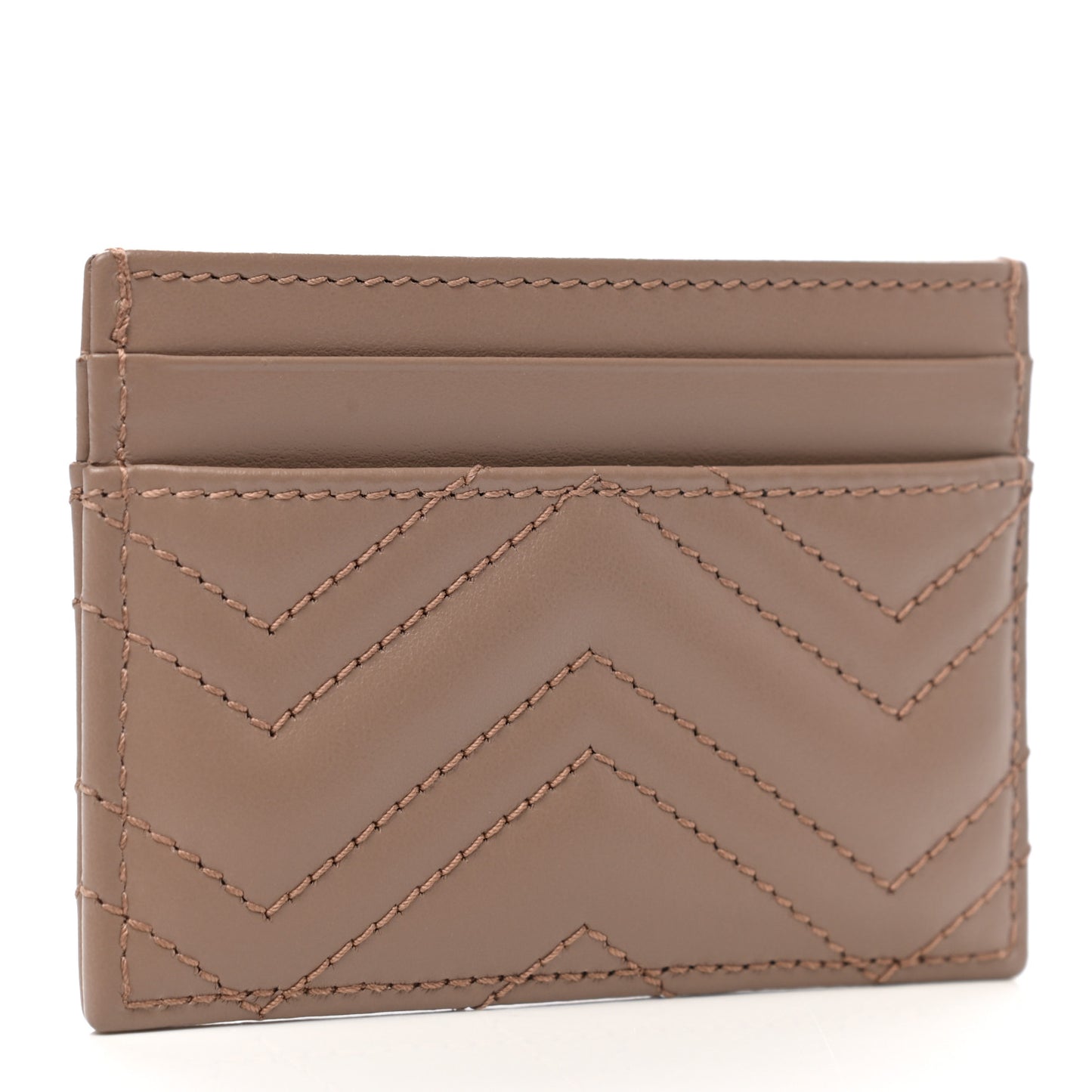 Calfskin Matelasse GG Marmont Card Holder Porcelain Rose