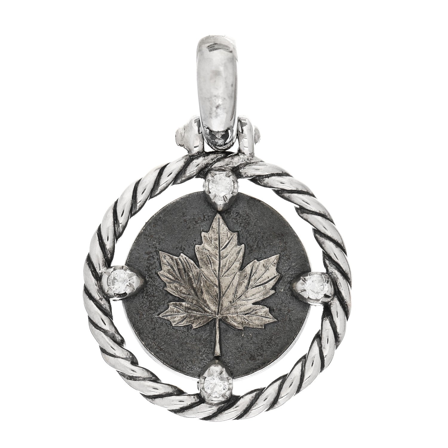 David Yurman Sterling Silver Diamond Canada Charm Enhancer Pendant 1 of 3