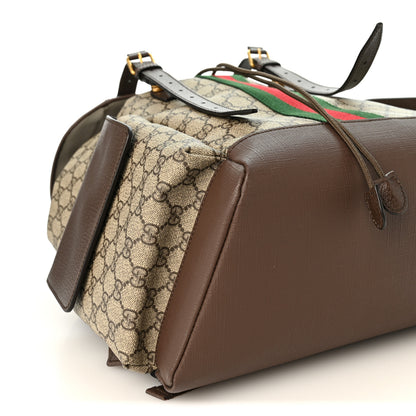 Gucci GG Supreme Monogram Medium Ophidia Double Buckle Backpack Brown 8 of 9