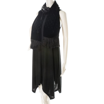 Louis Vuitton Monogram Velours Long Scarf Black 2 of 6