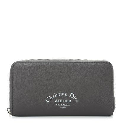 Christian Dior HOMME Grained Calfskin Zipped Wallet Grey 1 of 7
