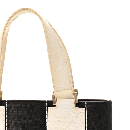 Chanel Canvas Square Stitched CC Small Tote Bag Black 15 of 19