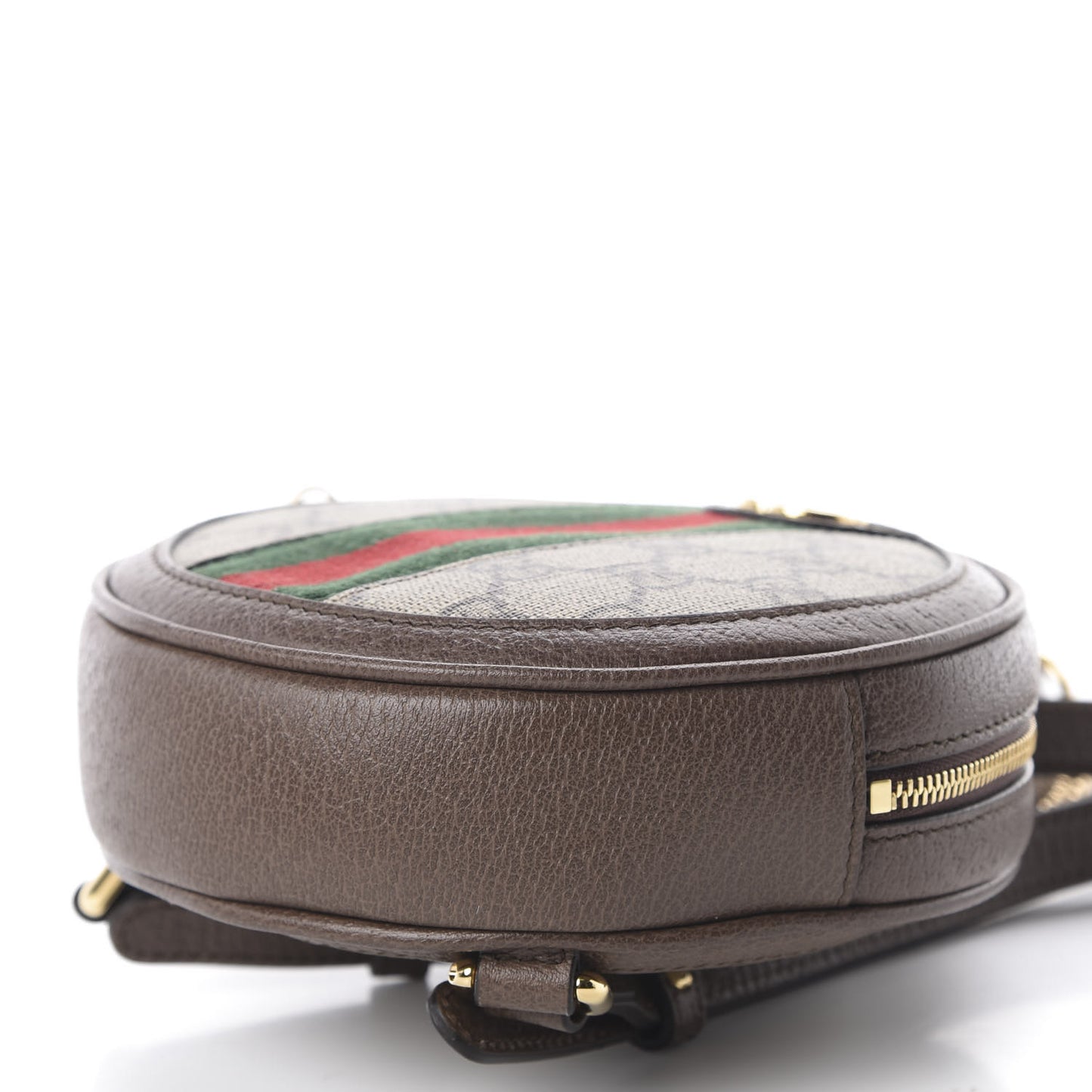 GG Supreme Monogram Web Mini Ophidia Round Backpack Brown