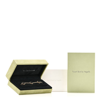 Van Cleef & Arpels 18K Yellow Gold Black Onyx 5 Motifs Vintage Alhambra Bracelet 5 of 5