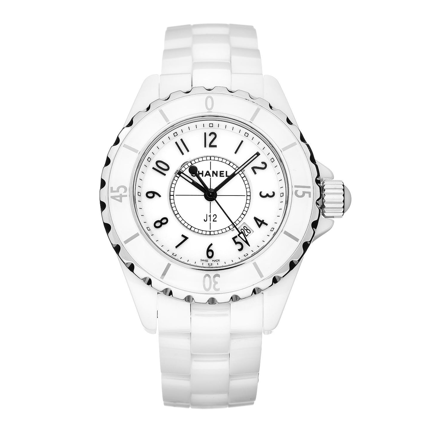 Stainless Steel Ceramic 33mm J12 Quartz Watch White