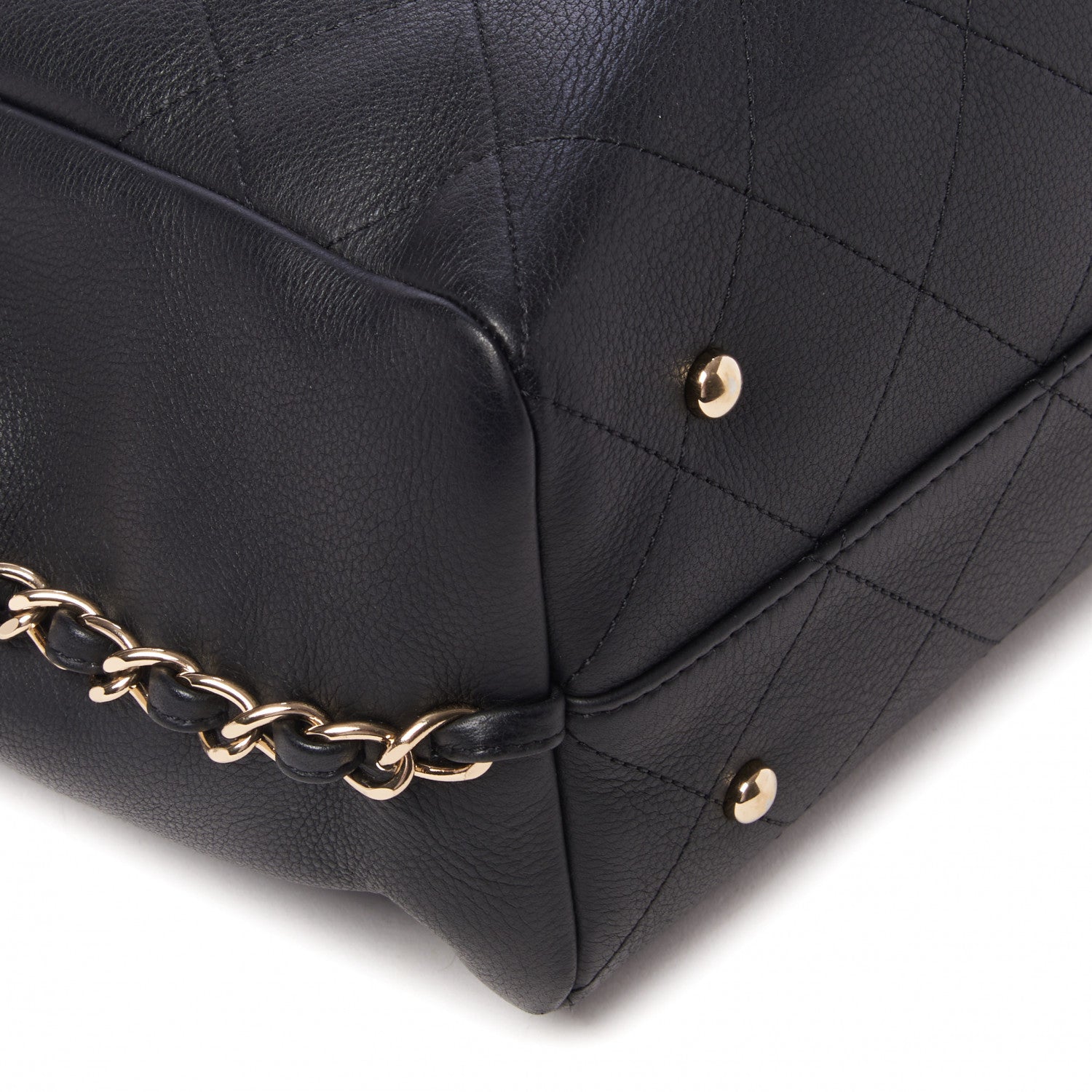 Chanel Bullskin Stitched Medium Shopping Bag Black 6 of 10