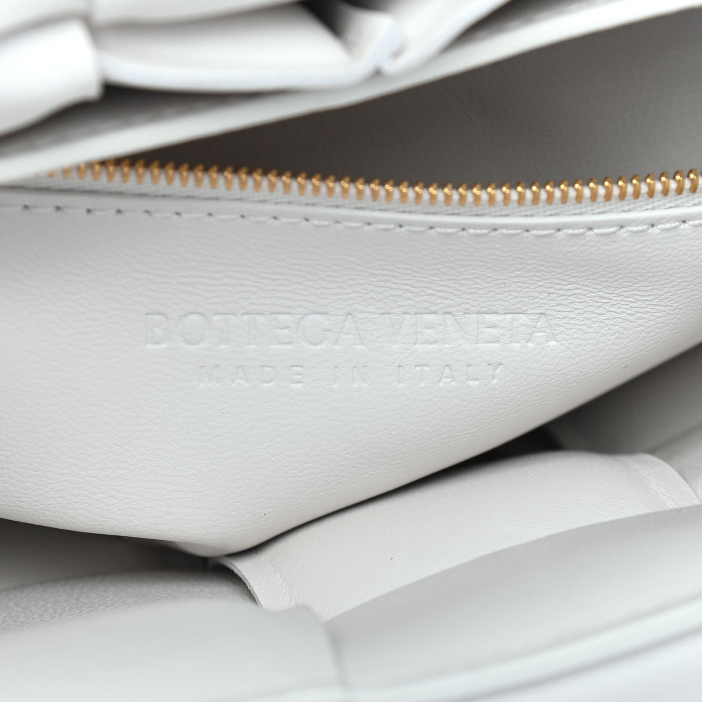 Lambskin Maxi Intreccio Padded Chain Cassette Crossbody Bag White