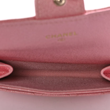 Chanel Iridescent Caviar Quilted Flap Card Holder Rose Pink 7 of 11