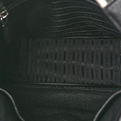 Prada Vitello Daino Soft Hobo Messenger Bag Black 5 of 9