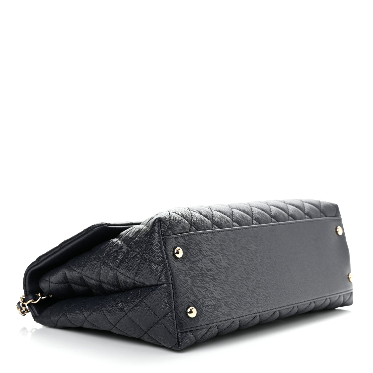 Chanel Caviar Quilted Medium Coco Handle Flap Navy Blue 4 of 10