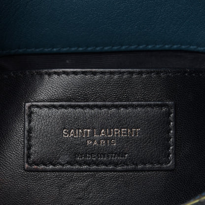 Saint Laurent Sheepskin Matelasse Monogram Medium College Bag Peacock Green 6 of 17