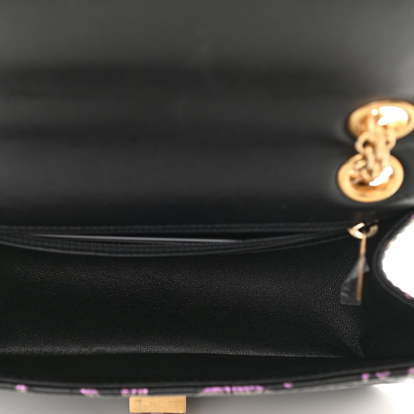 Calfskin Crocodile Embossed Graffiti 2.55 Mini Crocodile Reissue Flap Black Pink