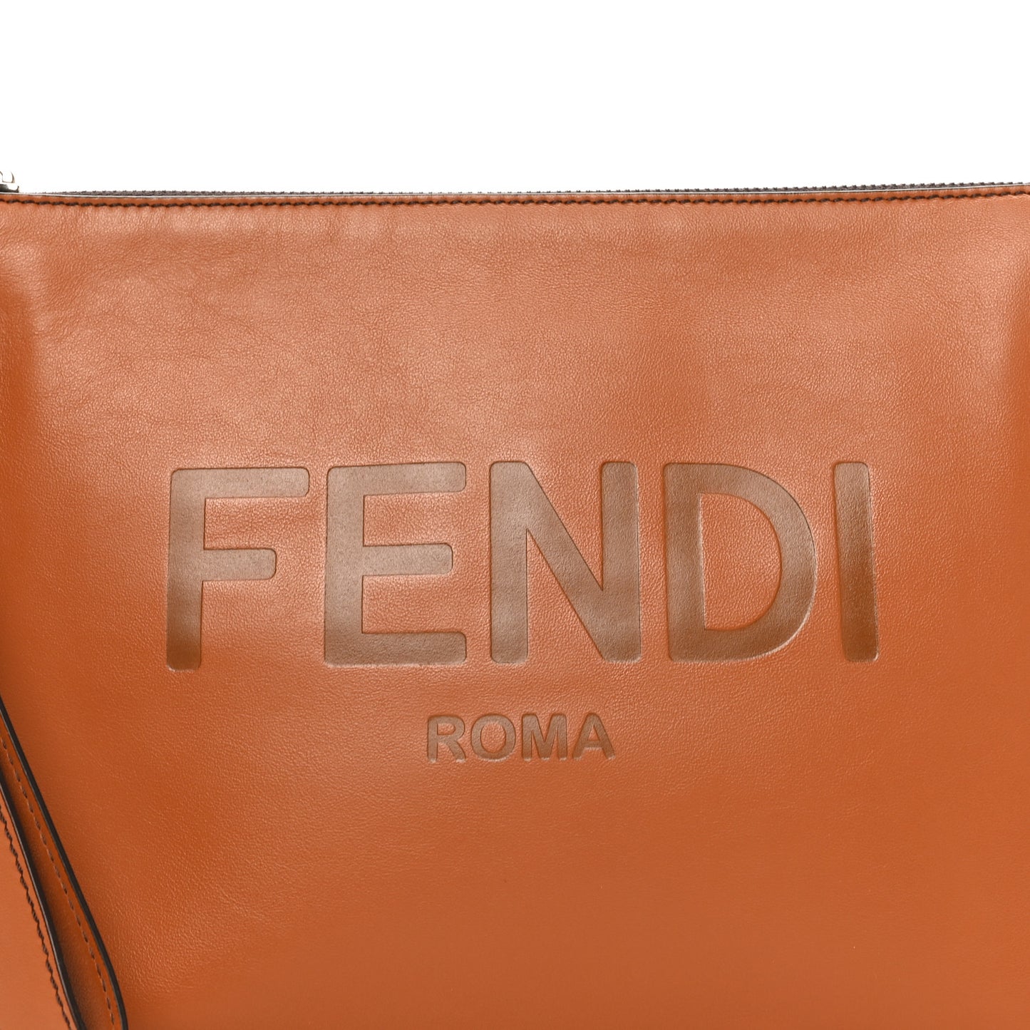 Vitello Grace Light Logo Clutch Bag Brandy