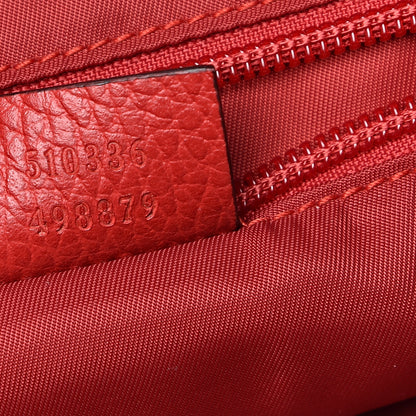 Gucci Nylon Monogram Dollar Calfskin Medium Light Double Buckle Backpack Vibrant Red 7 of 10