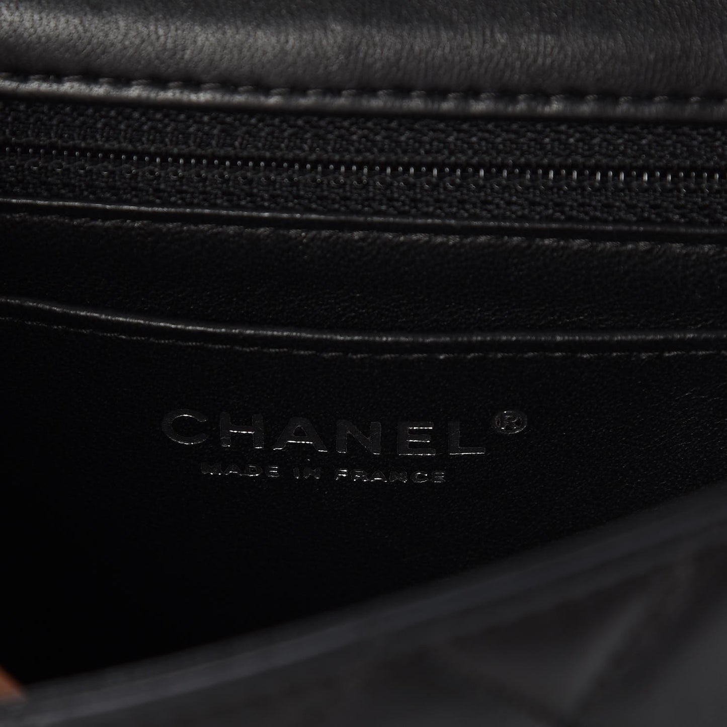 Lambskin Quilted Mini Rectangular Flap Black
