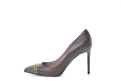 Gucci Nappa Studded Glow Light Pumps 39 Taupe 1 of 13