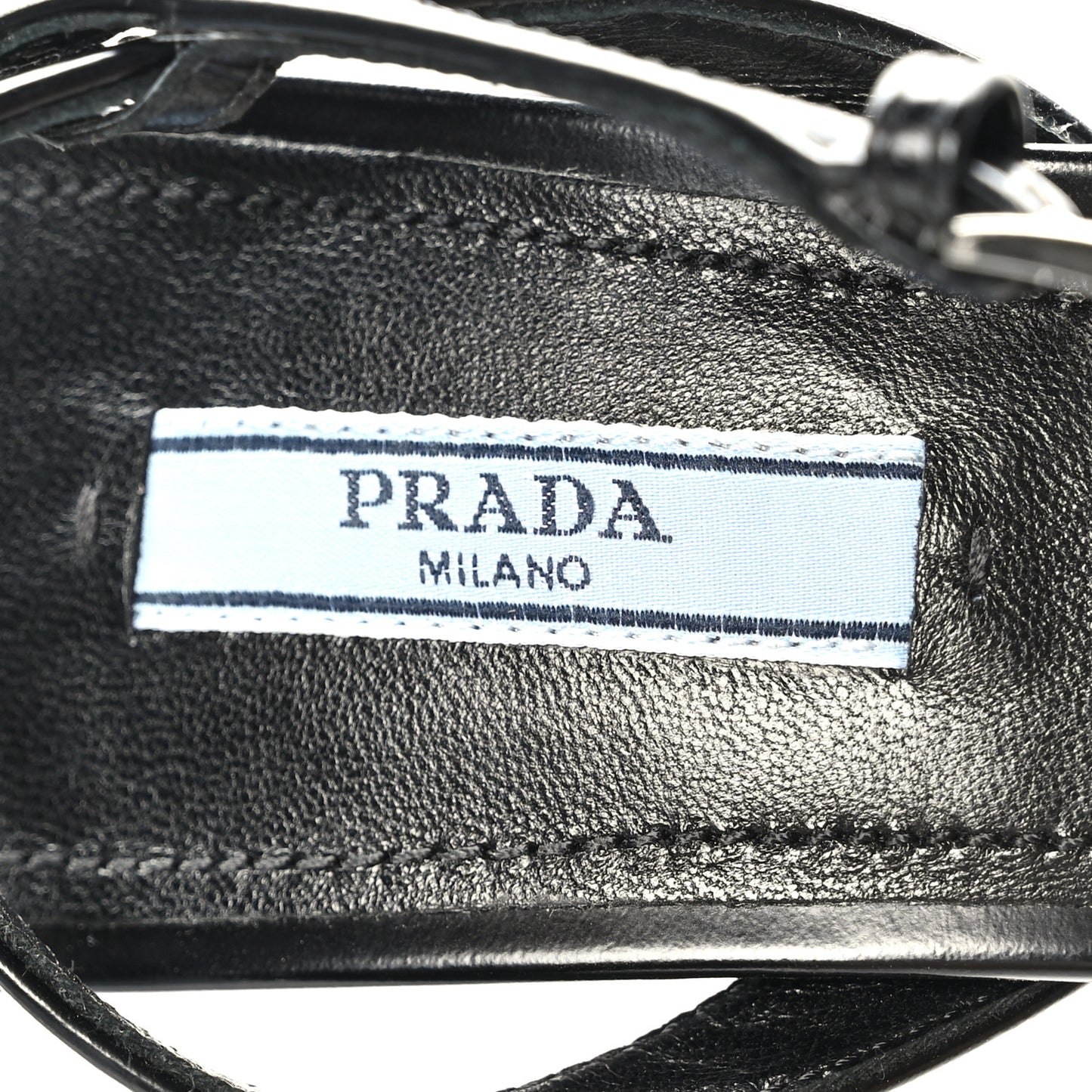 Spazzolato Metal Triangle Logo Ankle Strap 100mm Sandals 39 Black