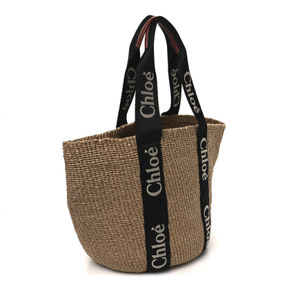 Chloe X MIFUKO Raffia Large Woody Basket Bag Black Beige 3 of 9