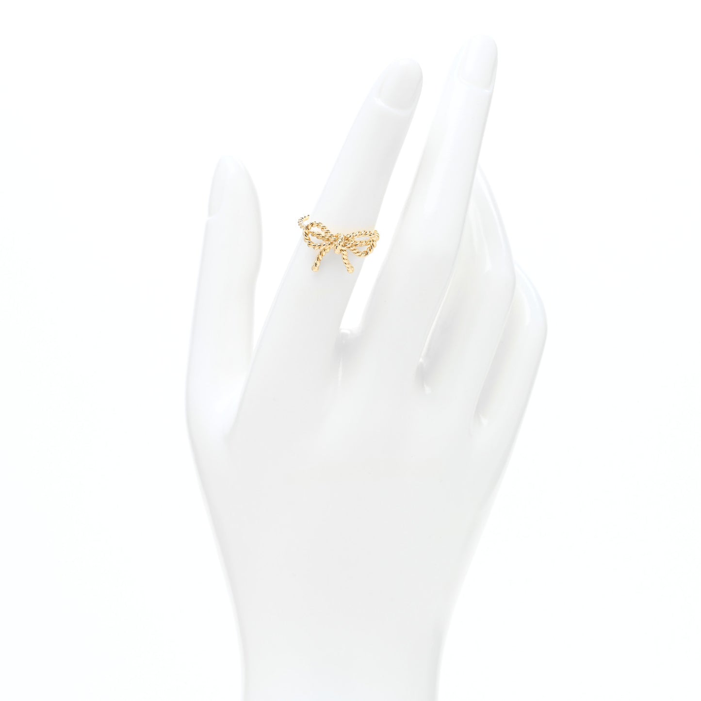 18K Yellow Gold Twist Bow Ring 51 5.75