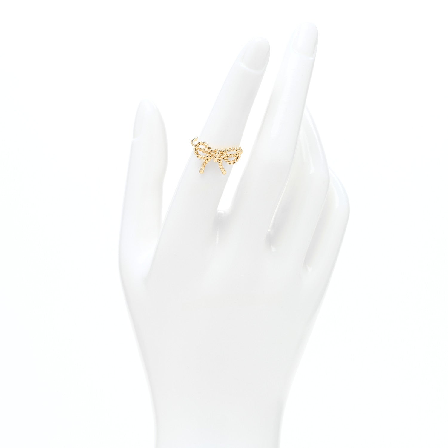 Tiffany 18K Yellow Gold Twist Bow Ring 51 5.75 2 of 4