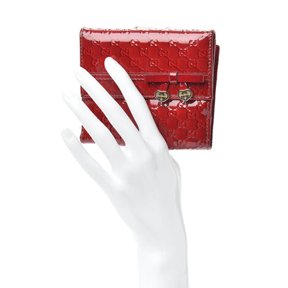 Gucci Patent Guccissima Mayfair French Flap Wallet Red 2 of 6