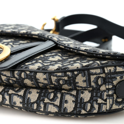 Christian Dior Oblique Saddle Bag With Strap Blue 10 of 11