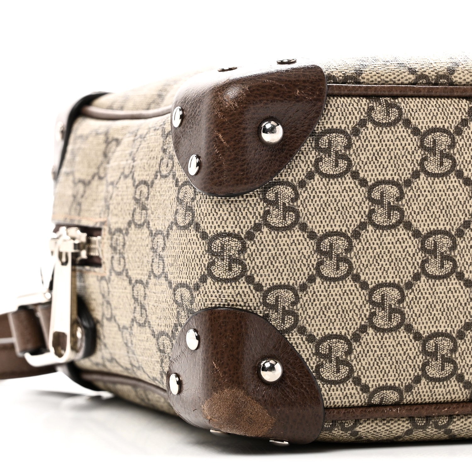 Gucci GG Supreme Monogram Textured Calfskin Square Messenger Bag Beige Ebony New Acero 9 of 11