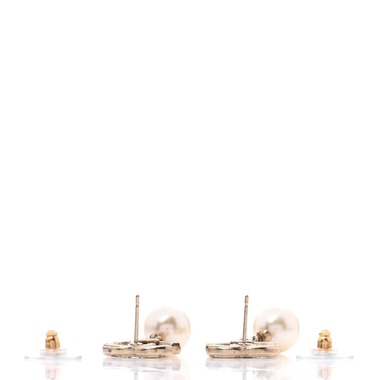 Chanel Pearl CC Drop Earrings Gold 3 of 5