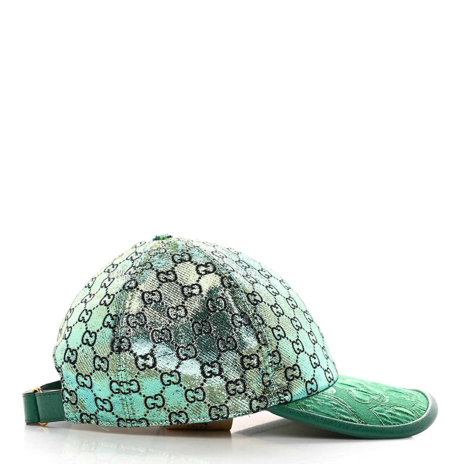 Gucci Silk Blend Jacquard Monogram Santa Barbara Baseball Hat XL Green Black Radiant 4 of 12